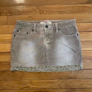 YMI Corduroy Lace Mini Skirt